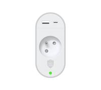Force Power Parafoudre Prise Type E 540J avec 2 Ports USB-A/USB-C PD Blanc