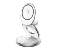 Bigben Connected Support de chargement sans fil Force Power - 3-en-1 pliable 15 W blanc