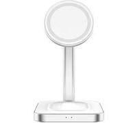 Chargeur Sans Fil Induction 2 en 1 Compatible MagSafe 15W Force Power Blanc