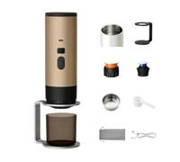 ForceAero Machine à expresso portable, sans fil, rechargeable, haute pression de 15 bar, compatible avec café moulu et capsules, affichage numérique, chauffage électrique, design compact de voyage