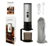 ForceAero Machine à expresso portable, sans fil, rechargeable, haute pression de 15 bar, compatible avec café moulu et capsules, affichage numérique, chauffage électrique, design compact de voyage