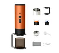 ForceAero Machine à expresso portable, sans fil, rechargeable, haute pression de 15 bar, compatible avec café moulu et capsules, affichage numérique, chauffage électrique, design compact de voyage