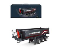 ForceAero Semi-remorque RC 1/18 compatible avec camion robuste 770S, remorque télécommandée avec lit relevable, pieds de support réglables et feux arrière, modèle de loisirs à collectionner pour