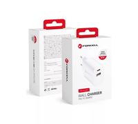 Forcell - Adaptateur Secteur 2 Ports (Port Type A Et Type C, 30w, Blanc) Emballage Original