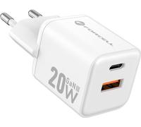 FORCELL Chargeur GaN 20W USB-C/A PD QC blanc