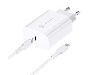 Forcell Chargeur Rapide 25W AFC, Câble USB-C 1m, Compact, Puissant et Compatible Samsung, iPhone®, Xiaomi, Google, Motorola, Honor, Huawei, Vivo, Crosscall …