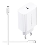 Forcell Chargeur Rapide 25W AFC + Câble USB-C 2m Standards PD 3.0, QC 4.0, Vooc