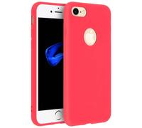 Forcell Coque iPhone SE 2022 / 2020 et 8 / 7 Soft Touch Silicone Souple Rouge