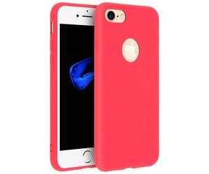 Forcell Coque iPhone SE 2022 / 2020 et 8 / 7 Soft Touch Silicone Souple - Rouge