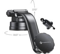 FORCELL F-Grip MagLuxe Support voiture pour téléphone sur pare-brise/console centrale/aérateur magnétique noir
