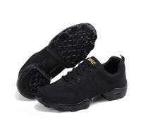 ForceRoute Chaussures de Danse Jazz et Moderne, Homme, Noir, 42 EU, Maille, Plat, Lacet, Polyuréthane, Air, Modéré à élevé, Tous, Danse, Sport, Jazz, Latin, Rumba, Cha Cha, Sportifs