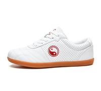 ForceRoute Chaussures de Taichi,Chaussures Art Martiaux,Chaussures de Taekwondo,Arts Martiaux Kung Fu Baskets Cuir,pour Homme et Femme,Unisexe,Léger,Non Slip,Respirant,pour Marche Fitness