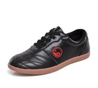 ForceRoute Chaussures de Taichi,Chaussures Art Martiaux,Chaussures de Taekwondo,Arts Martiaux Kung Fu Baskets Cuir,pour Homme et Femme,Unisexe,Léger,Non Slip,Respirant,pour Marche Fitness