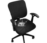 FORCHEER Lot de 2 housses de chaise de bureau extensibles en jacquard résistant à l'eau pour accoudoirs et chaises de jeu Noir