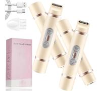 Forcipower Comfort 2 in 1 Electric Lady Shaver, Double-Headed Bikini Trimmer Women Electric Shaver for Facial Face Underarm Leg (beige 2pcs)