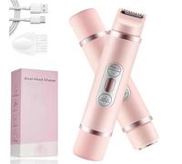 Forcipower Comfort 2 in 1 Electric Lady Shaver, Double-Headed Bikini Trimmer Women Electric Shaver for Facial Face Underarm Leg (Pink)
