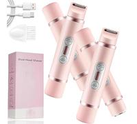 Forcipower Comfort 2 in 1 Electric Lady Shaver, Double-Headed Bikini Trimmer Women Electric Shaver for Facial Face Underarm Leg (pink 2pcs)
