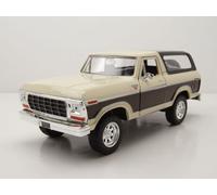 Ford Bronco Hardtop 1978 Beige Brun Modèle Auto 1:24 MotorMax