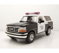 Ford BRONCO Oklahoma Autoroute Patrouille 1996 Noir Blanc Modèle 1:18 Feu Vert