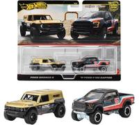 Mattel Hot Wheels Premium – Ford Bronco R & F-150 Raptor – Échelle 1/64 – Lot de 2