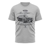 Ford Mustang 1964 T-shirt vintage pour homme, gris, L