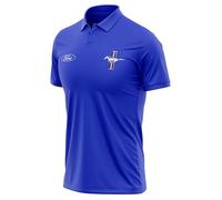 Ford Mustang Classic Tribar Polo décontracté en polyester, bleu marine, L
