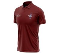 Ford Mustang Classic Tribar Polo décontracté en polyester, marron, M