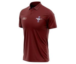 Ford Mustang Classic Tribar Polo décontracté en polyester, marron, M