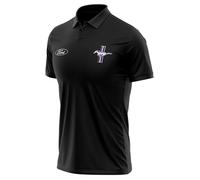 Ford Mustang Classic Tribar Polo décontracté en polyester, Noir , L