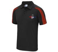 Ford Mustang Contrast RWB Polo décontracté en polyester, noir/rouge, XL