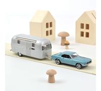 Norev Voiture miniature 1/43 Ford Mustang 1968 avec caravane Airstream Bleu métallisé