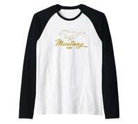 Ford Mustang Pony Script Logo Manche Raglan