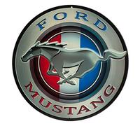 Plaque en métal ronde en relief Ford Mustang - Plaque vintage Ford Mustang pour garage ou grotte d'homme