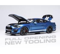 Ford Mustang Shelby GT500 Bleu bandes blanches 2022 1/18 IXO