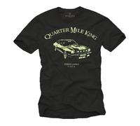 Ford Mustang T-Shirt Noir Homme QUARTER MILE KING Logo la chaux Taille XXL L