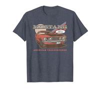 Ford - Red Mustang American Purbred T-Shirt, Homme, Bleu Chiné, 3XL