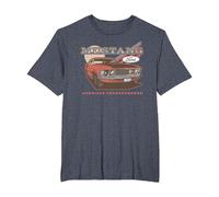 Ford - Red Mustang American Purbred T-Shirt, Homme Grandes Tailles, Bleu Chiné, 3X Tall