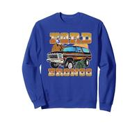 Ford - Scène Vintage du désert Bronco avec Montagnes et Cactus Sweatshirt, Unisexe pour Adultes, Bleu Royal, S