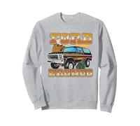 Ford - Scène Vintage du désert Bronco avec Montagnes et Cactus Sweatshirt, Unisexe pour Adultes, Gris Chiné, XL