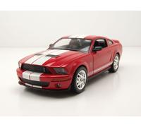 Ford Shelby Mustang GT 500 2007 Rouge Blanc Modèle Auto 1:24 Welly