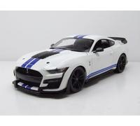 Ford Mustang Shelby Gt 500 Blanche Et Bleu 1/18 Maisto-Maisto