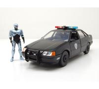 Ford Taurus Police 1986 Noir Robocop avec Figure Modèle 1:24 Jada Toys