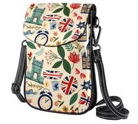 FORDAIIDV Petit sac à bandoulière pour femme - Sac de voyage léger avec bandoulière réglable - Architecture de dessin animé