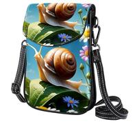 FORDAIIDV Petit sac à bandoulière pour femme - Sac de voyage léger avec bandoulière réglable - Motif escargot mignon et fleur