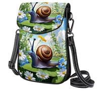 FORDAIIDV Petit sac à bandoulière pour femme - Sac de voyage léger avec bandoulière réglable - Motif escargot mignon et fleur