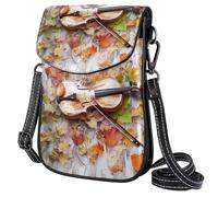 FORDAIIDV Petit sac à bandoulière pour femme - Sac de voyage léger avec bandoulière réglable - Motif feuilles de musique de violon