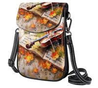 FORDAIIDV Petit sac à bandoulière pour femme - Sac de voyage léger avec bandoulière réglable - Notes de musique, peinture de feuille de violon