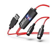 FORE Adaptateur MIDI vers USB Interface Câble MIDI avec Connexion d'Entrée et Sortie avec Clavier/Synthétiseur pour Édition et Enregistrement de Pistes sous Windows/Mac OS pour Studio Rouge - 2m