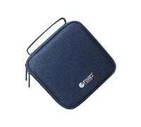 FORE CD/DVD/Blu-Ray Disc Housse Etui Coque Portefeuille pour CD/DVD de Transport de Stockage en Denim Couleur Bleu Blue 32 Capacity Bleu