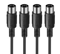 FORE Lot de 2 câbles MIDI DIN mâle vers mâle 5 broches 1,8 m compatibles avec synthétiseur/clavier/mixeur audio/carte son externe/noir